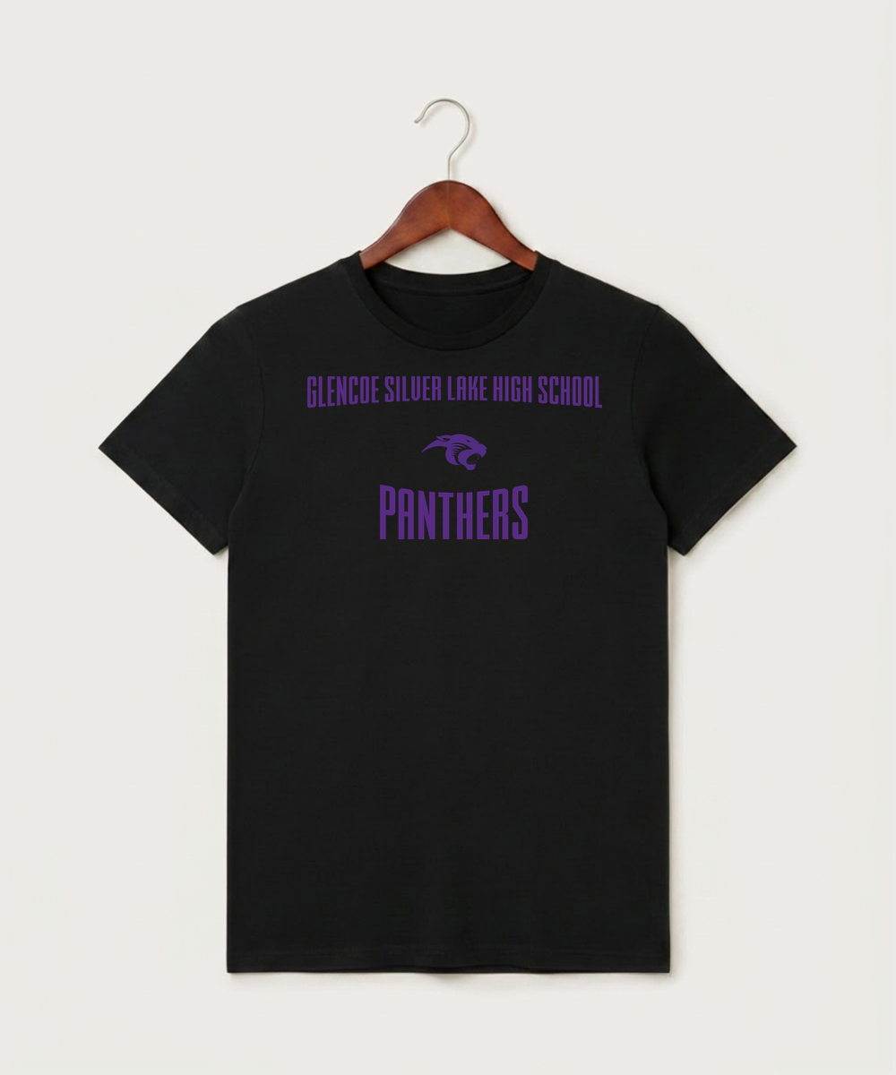 Glencoe Silver Lake High School Athletics - Black T-Shirt - Full Front