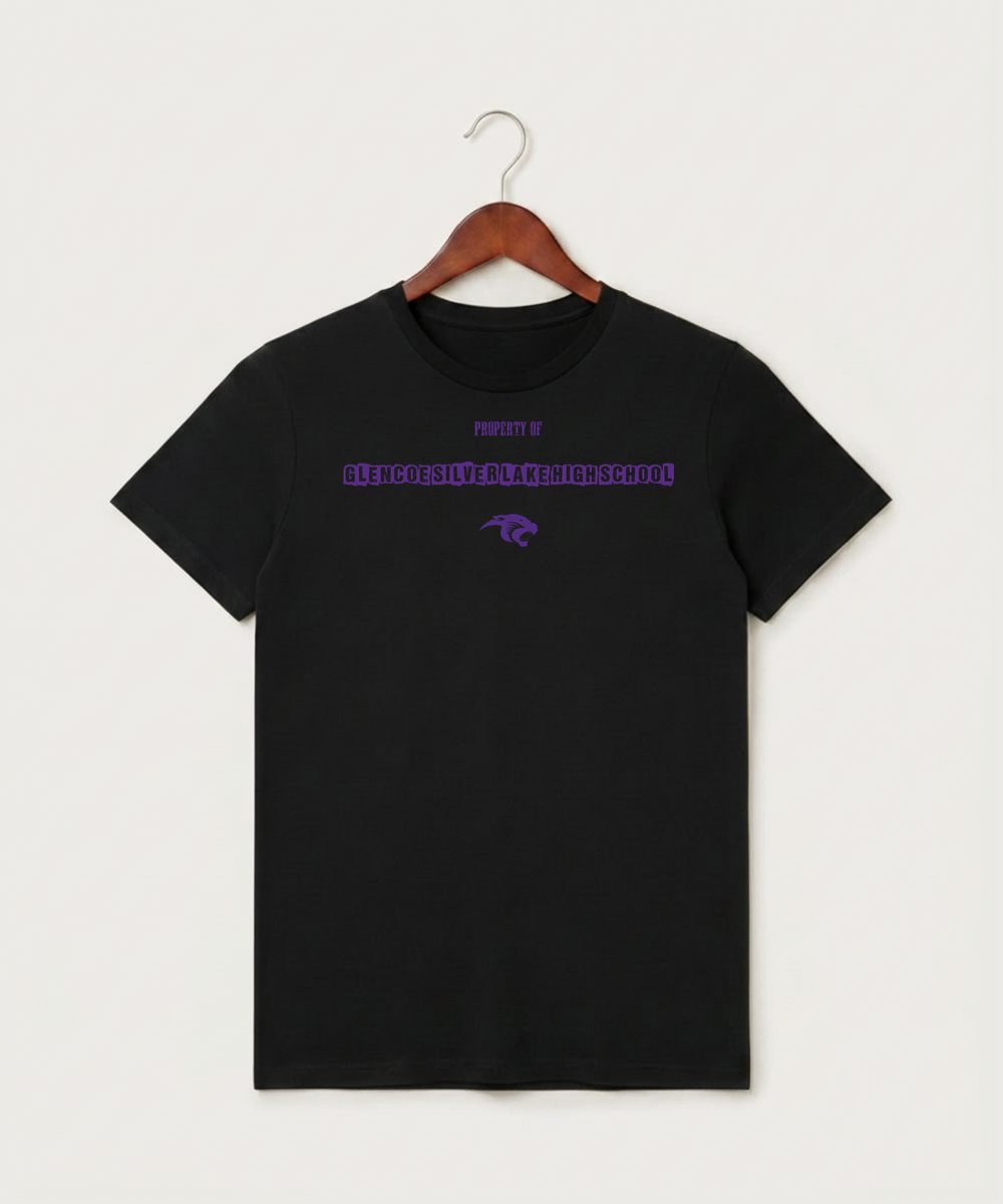 Glencoe Silver Lake High School Athletics - Black T-Shirt - Full Front