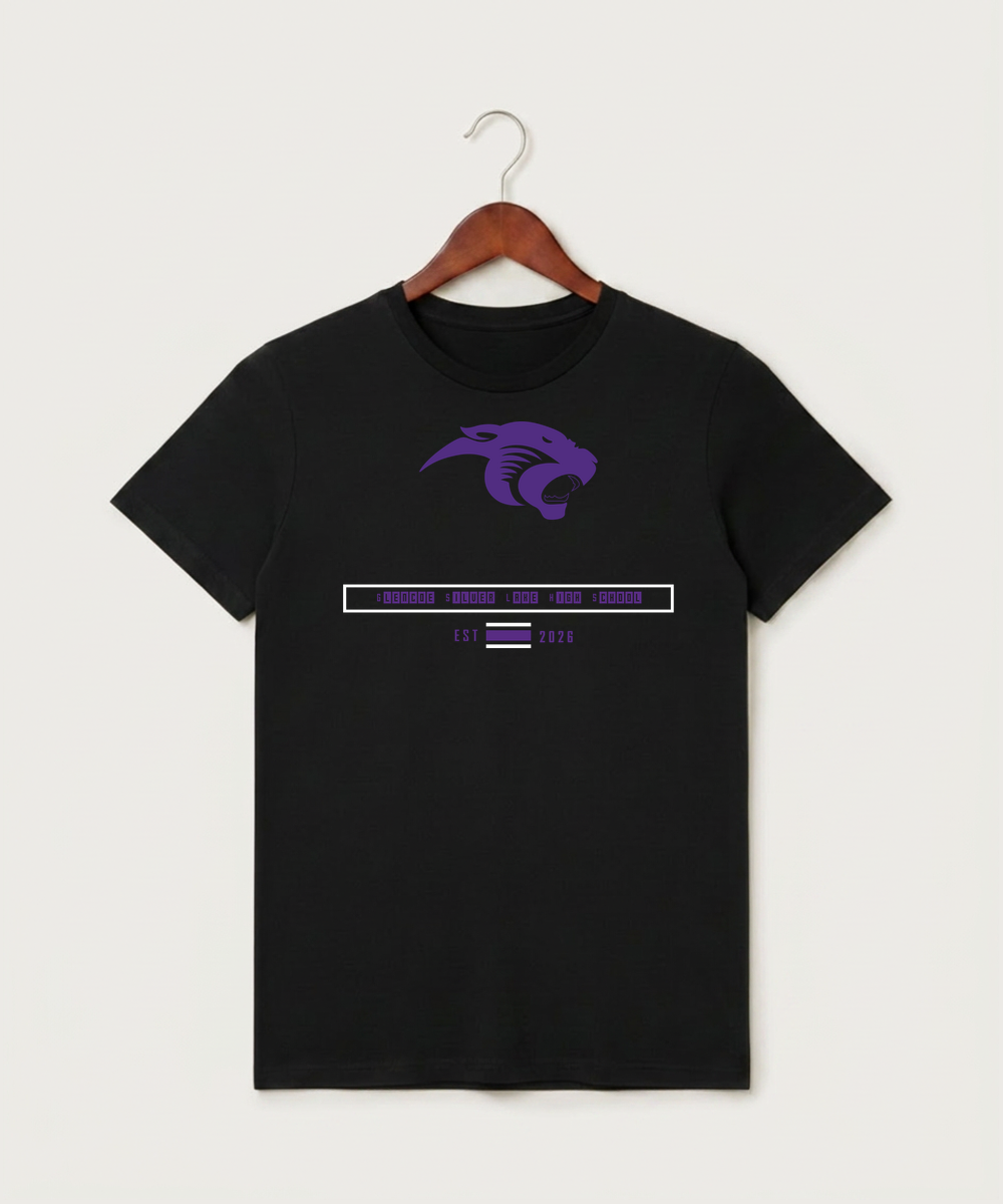 Glencoe Silver Lake High School Athletics - Black T-Shirt - Full Front
