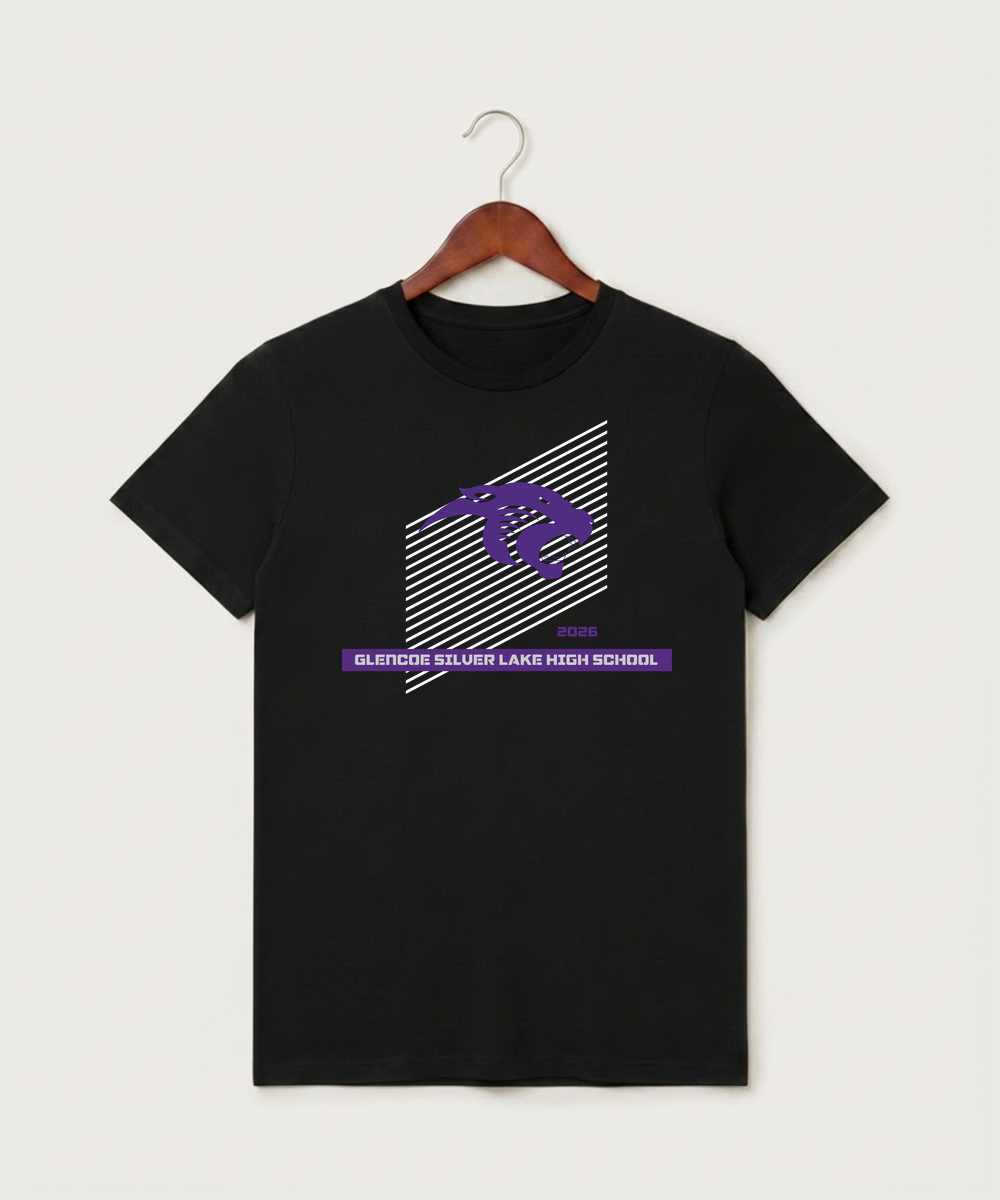 Glencoe Silver Lake High School Athletics - Black T-Shirt - Full Front
