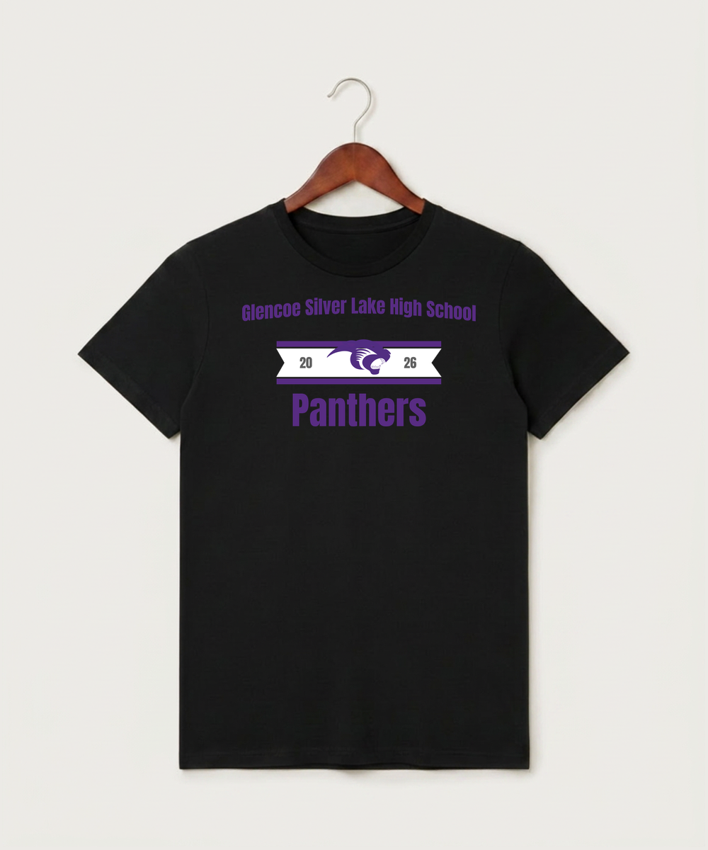 Glencoe Silver Lake High School Athletics - Black T-Shirt - Full Front
