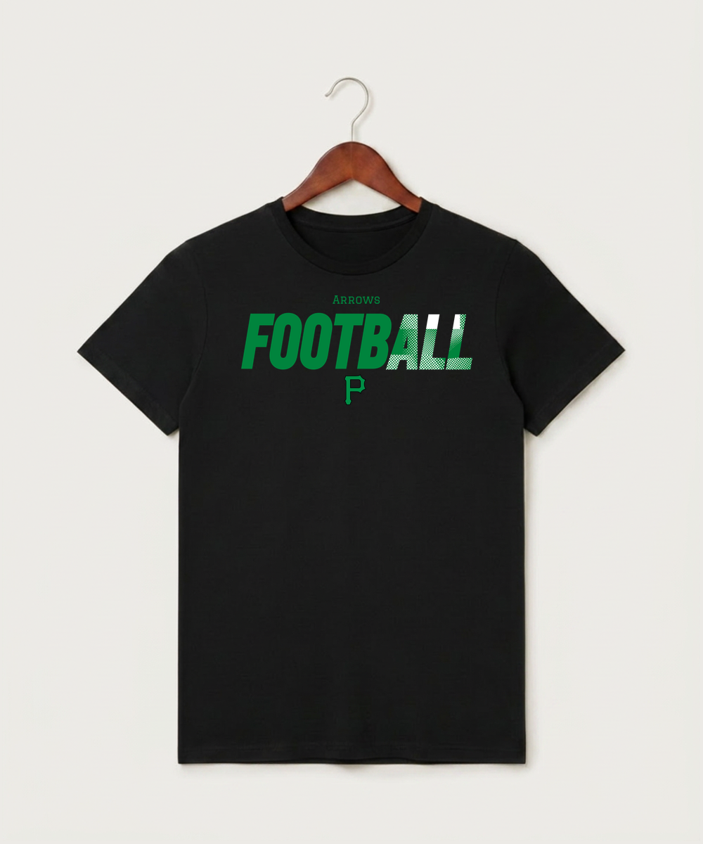 Pipestone Area High School Football (Boys) - Black T-Shirt - Full Front
