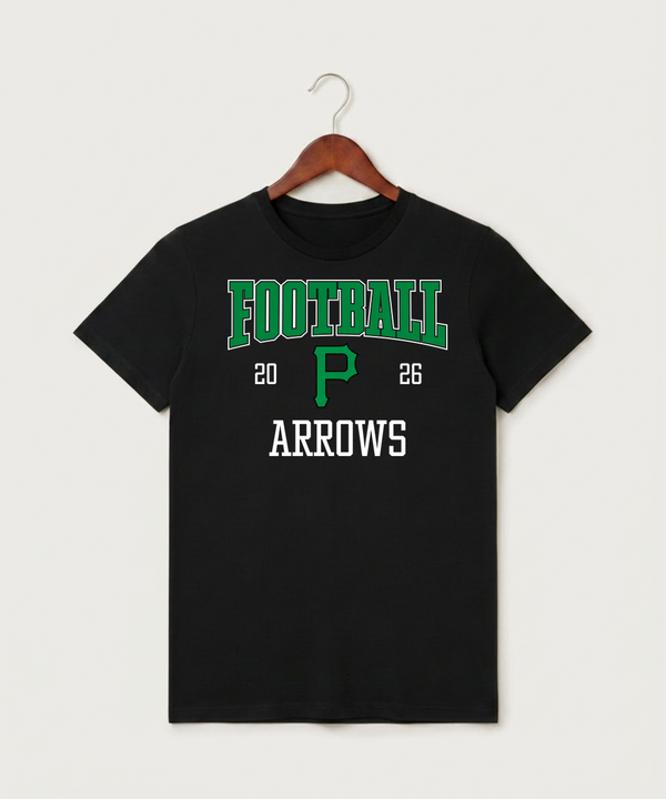 Pipestone Area High School Football (Boys) - Black T-Shirt - Full Front