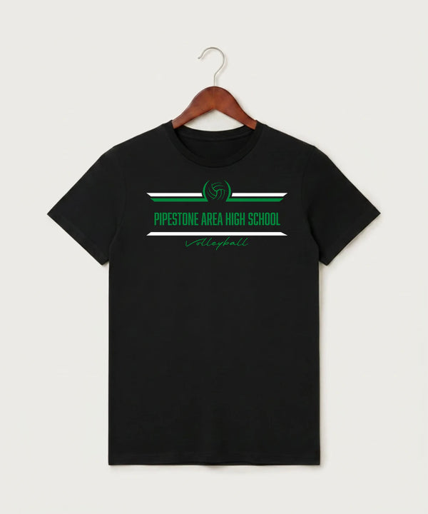 Pipestone Area High School Volleyball (Girls) - Black T-Shirt - Full Front