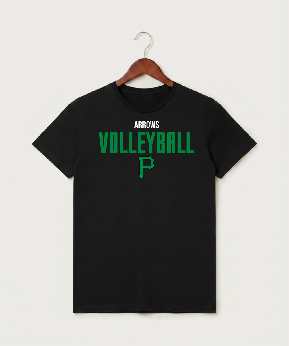 Pipestone Area High School Volleyball (Girls) - Black T-Shirt - Full Front