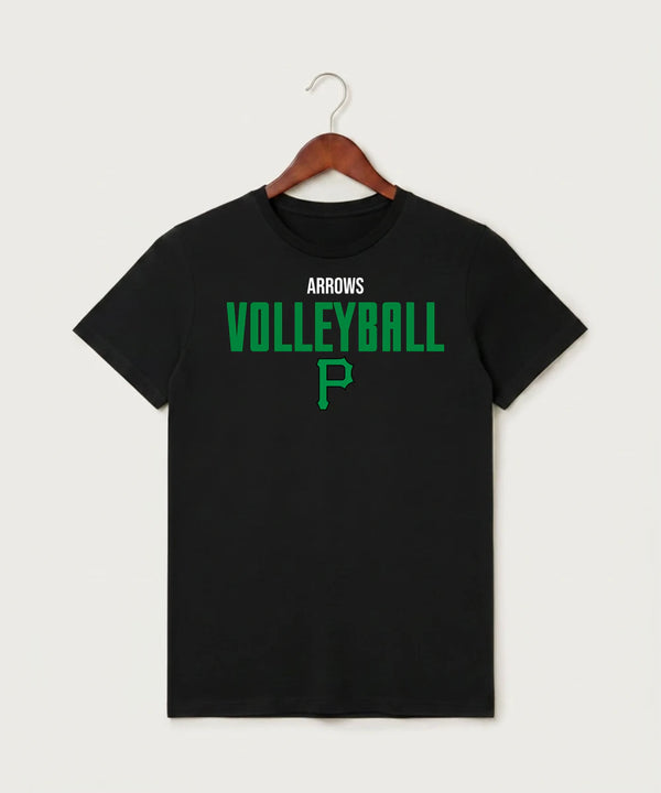 Pipestone Area High School Volleyball (Girls) - Black T-Shirt - Full Front