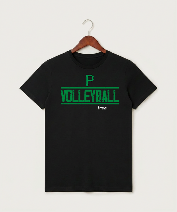 Pipestone Area High School Volleyball (Girls) - Black T-Shirt - Full Front