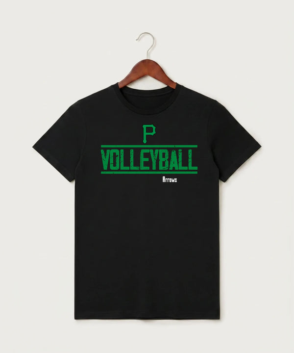Pipestone Area High School Volleyball (Girls) - Black T-Shirt - Full Front