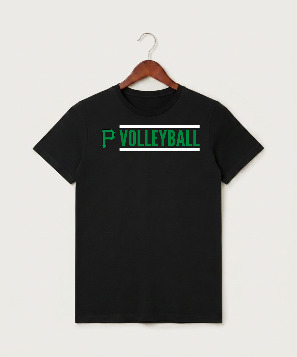 Pipestone Area High School Volleyball (Girls) - Black T-Shirt - Full Front