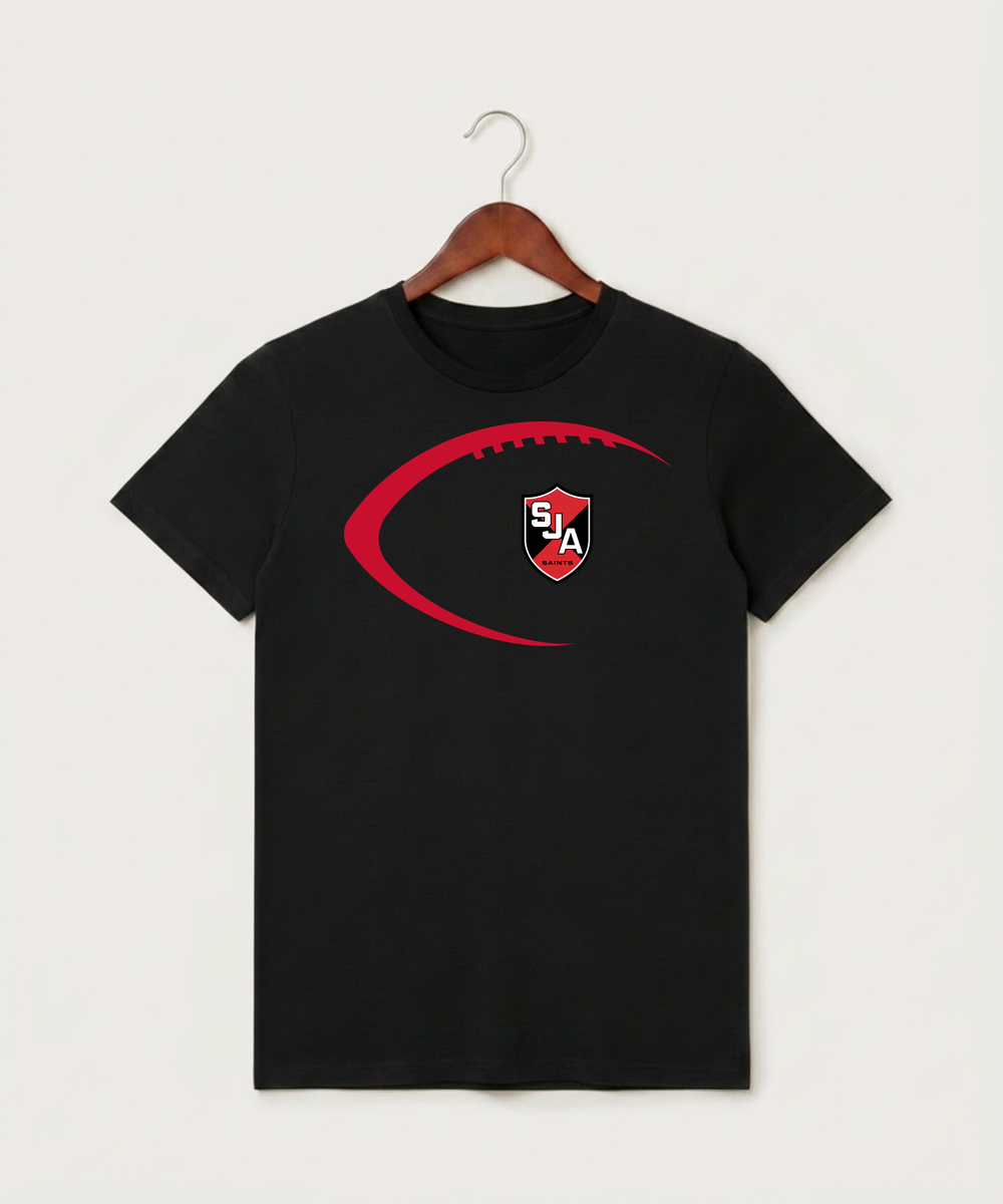 Saint James High School Football (Boys) - Black T-Shirt - Full Front