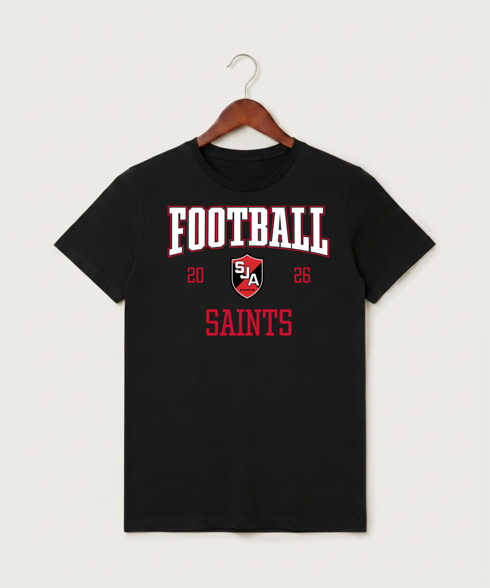 Saint James High School Football (Boys) - Black T-Shirt - Full Front