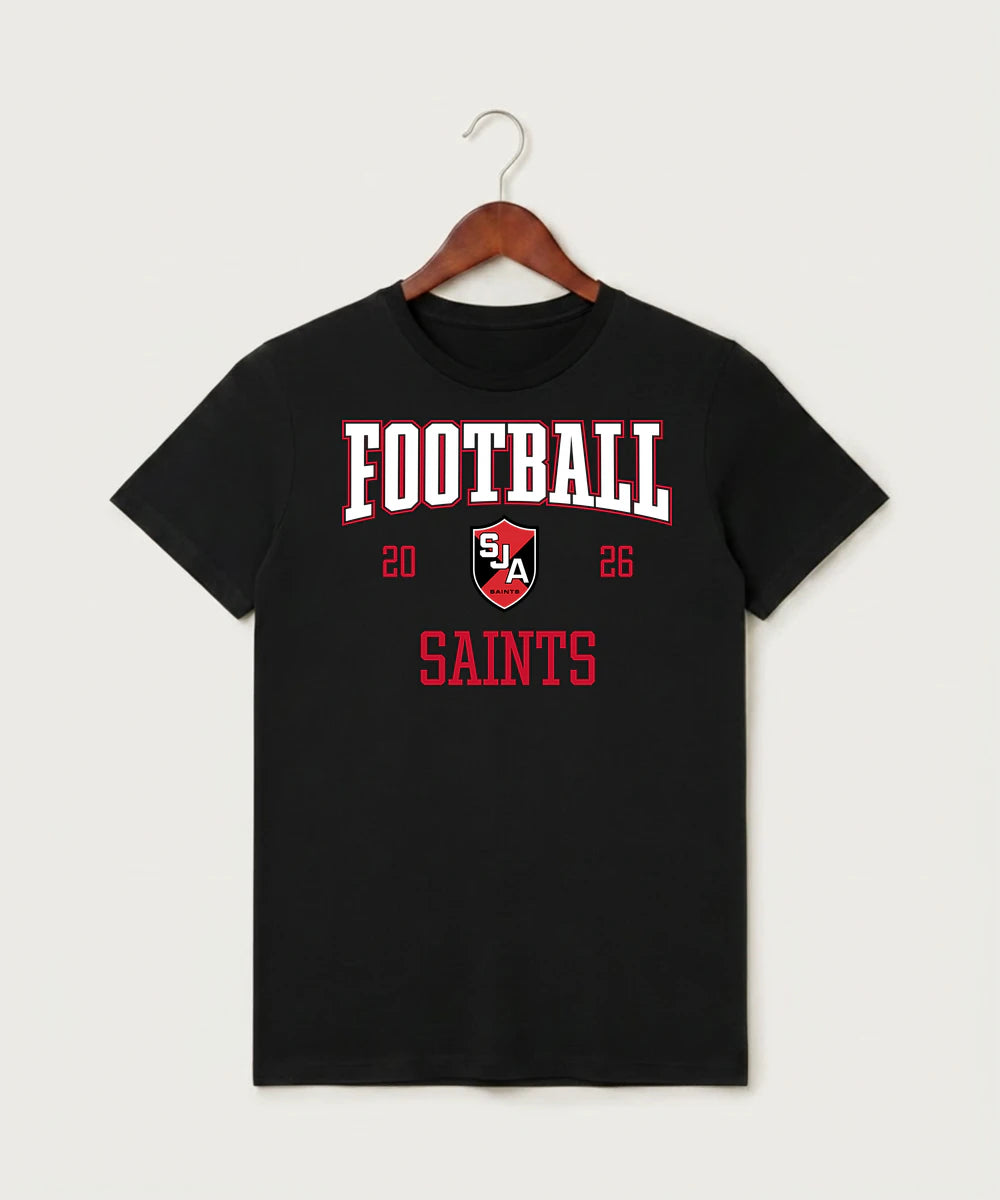 Saint James High School Football (Boys) - Black T-Shirt - Full Front