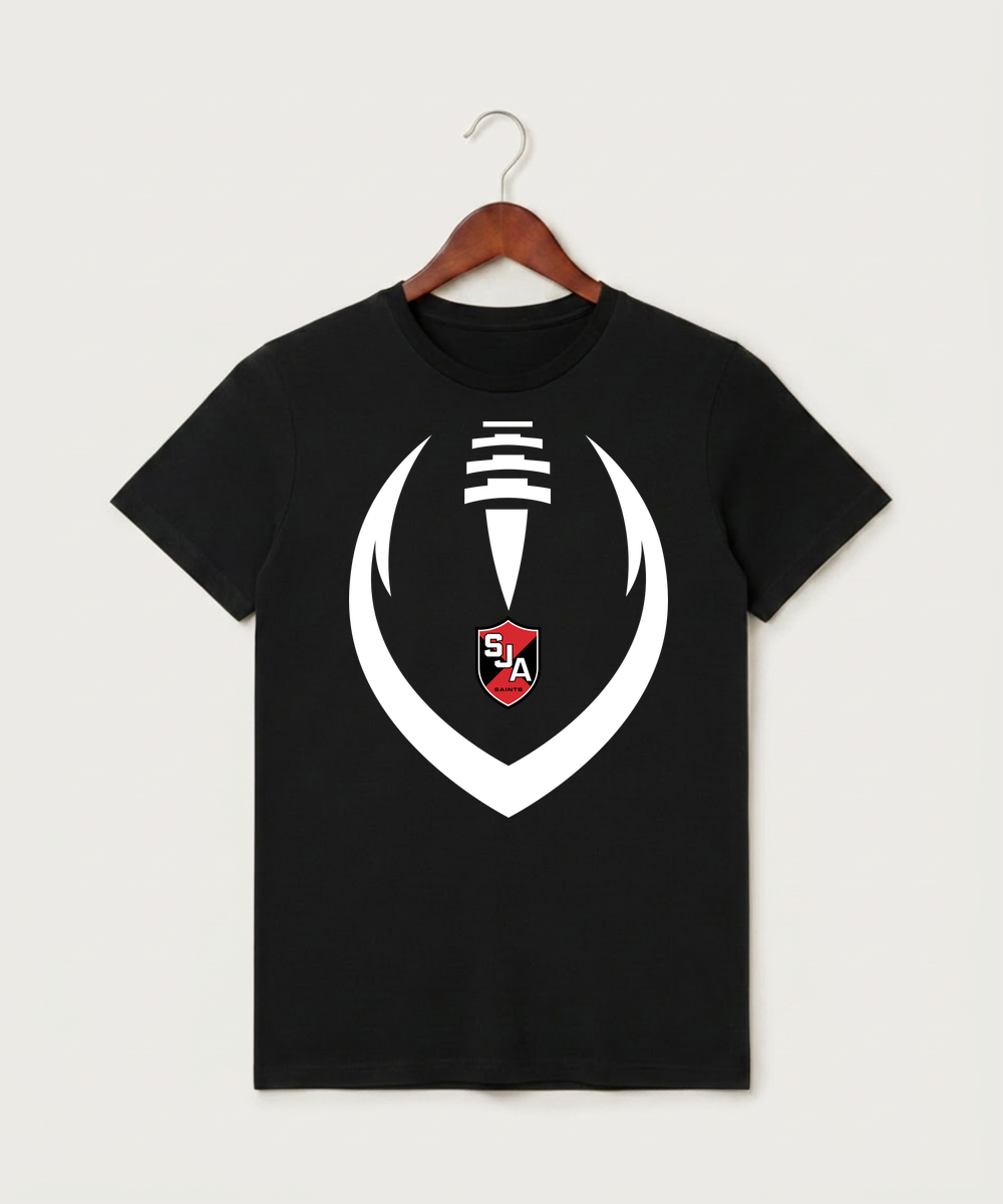 Saint James High School Football (Boys) - Black T-Shirt - Full Front