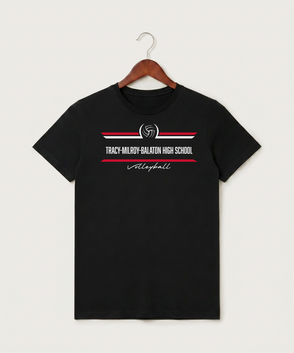 Tracy-Milroy-Balaton High School Volleyball (Girls) - Black T-Shirt - Full Front