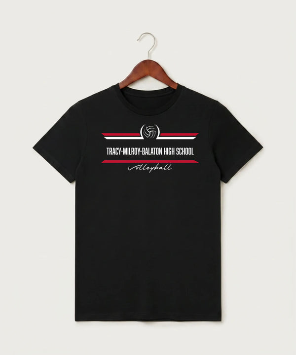 Tracy-Milroy-Balaton High School Volleyball (Girls) - Black T-Shirt - Full Front