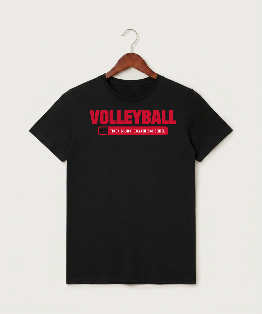 Tracy-Milroy-Balaton High School Volleyball (Girls) - Black T-Shirt - Full Front