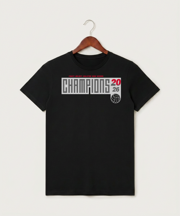 Tracy-Milroy-Balaton High School Volleyball (Girls) - Black T-Shirt - Full Front