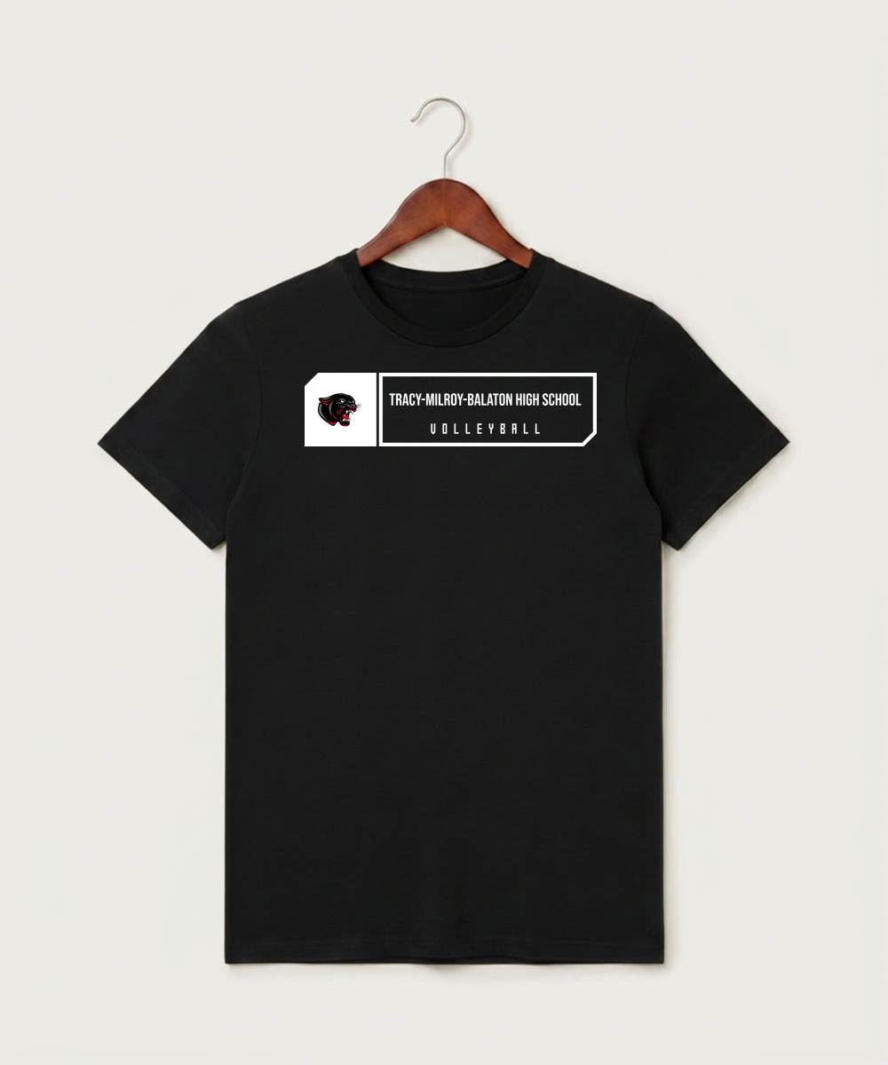 Tracy-Milroy-Balaton High School Volleyball (Girls) - Black T-Shirt - Full Front
