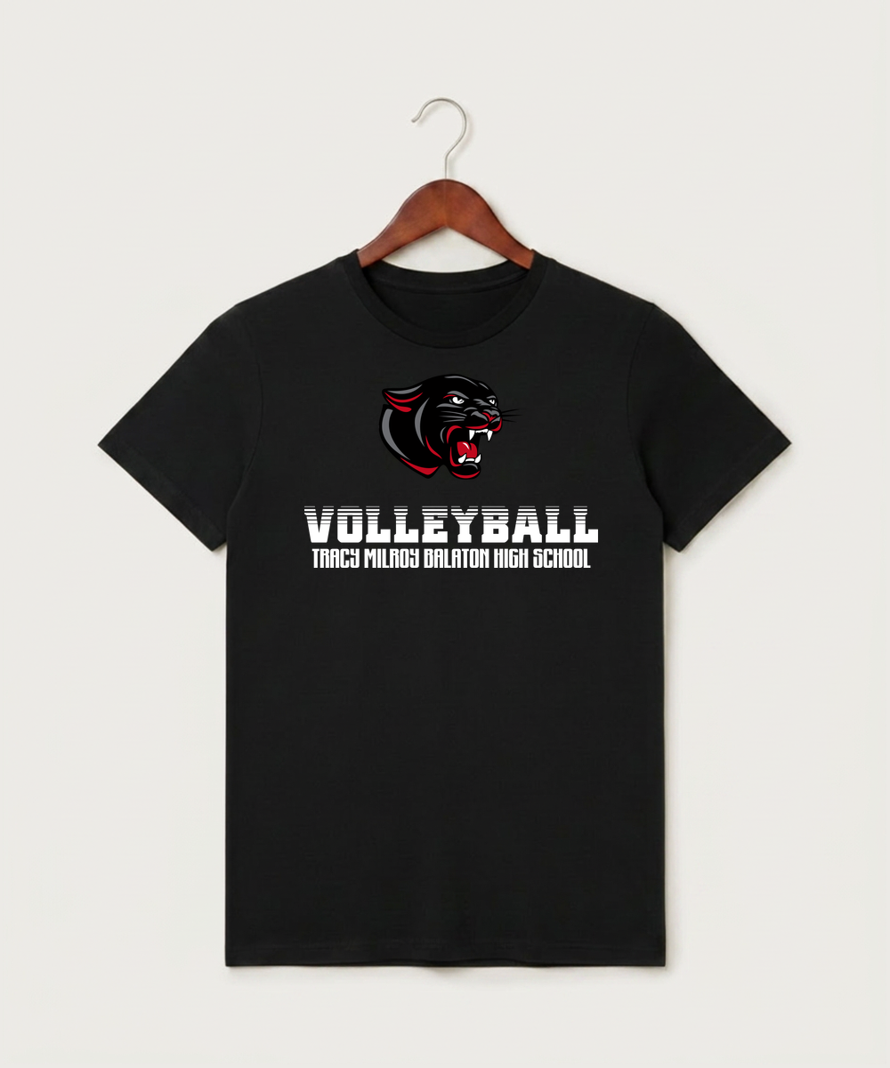 Tracy-Milroy-Balaton High School Volleyball (Girls) - Black T-Shirt - Full Front