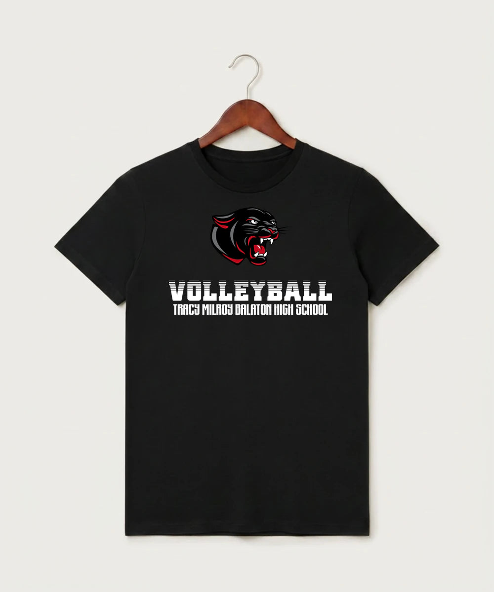 Tracy-Milroy-Balaton High School Volleyball (Girls) - Black T-Shirt - Full Front