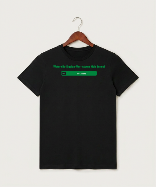 Waterville-Elysian-Morristown High School Football (Boys) - Black T-Shirt - Full Front