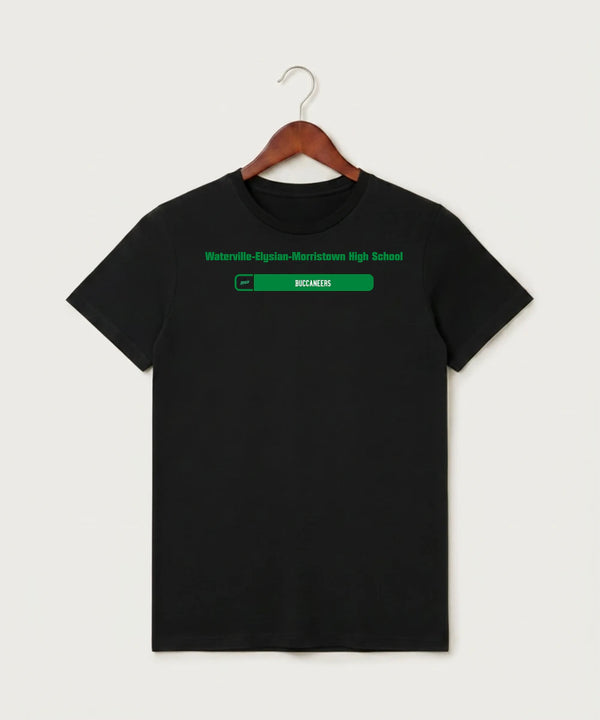 Waterville-Elysian-Morristown High School Football (Boys) - Black T-Shirt - Full Front