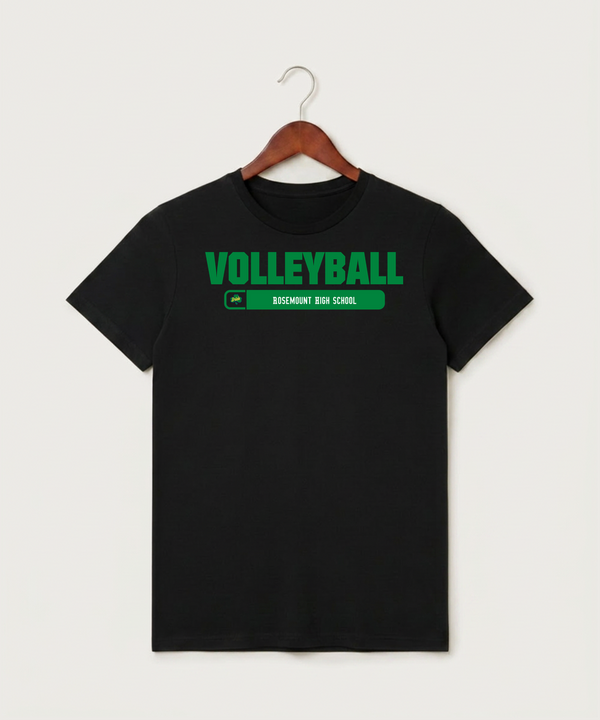 Rosemount High School Volleyball (Girls) - Black T-Shirt - Full Front