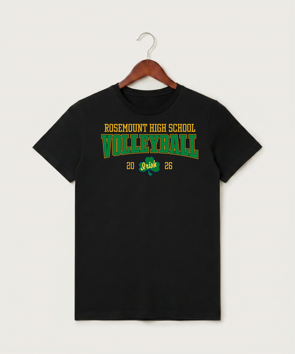 Rosemount High School Volleyball (Girls) - Black T-Shirt - Full Front