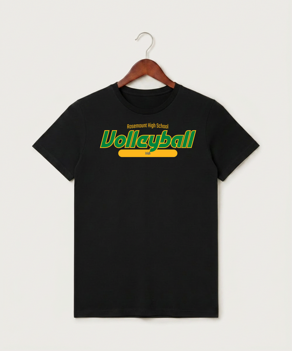 Rosemount High School Volleyball (Girls) - Black T-Shirt - Full Front