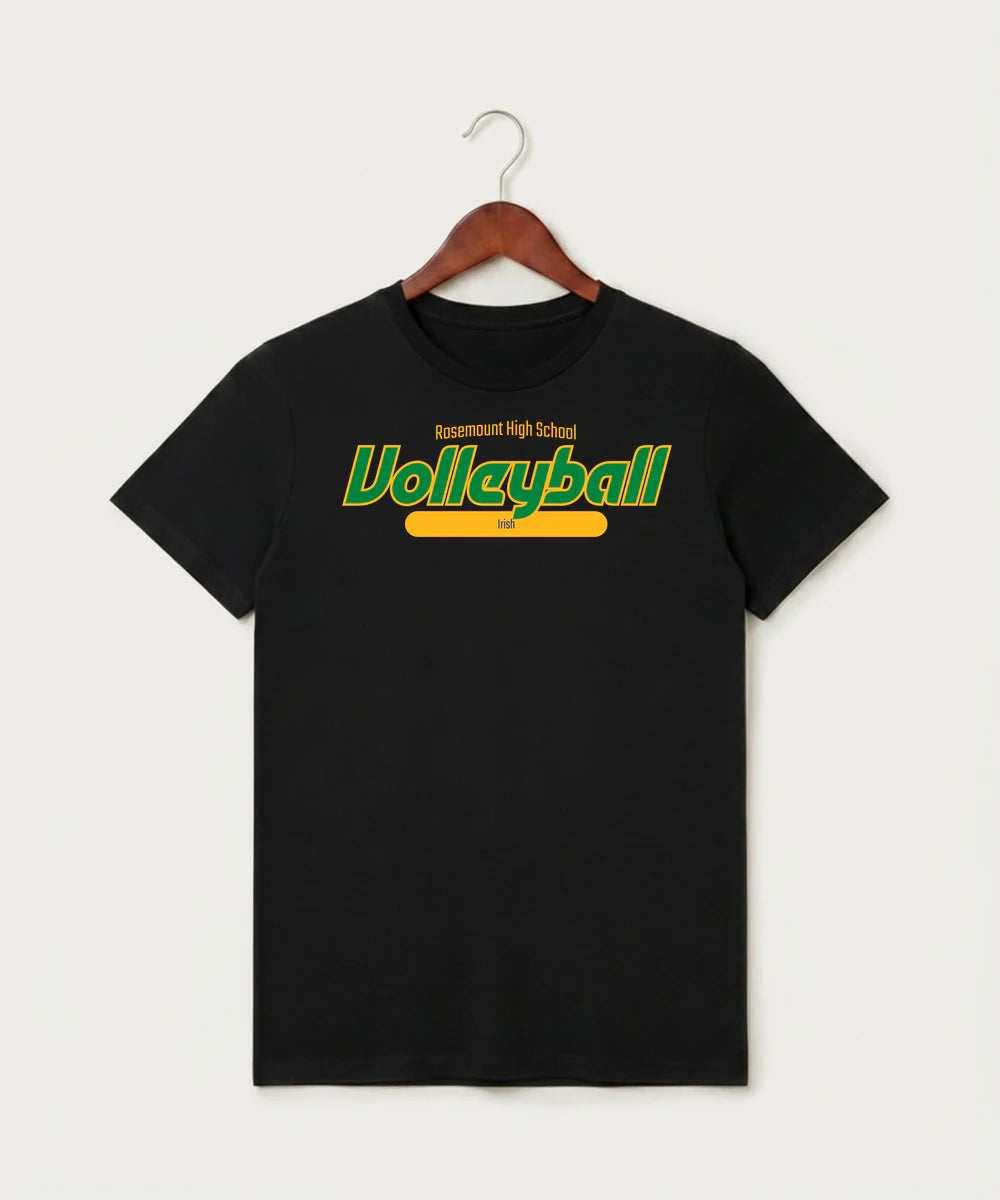 Rosemount High School Volleyball (Girls) - Black T-Shirt - Full Front