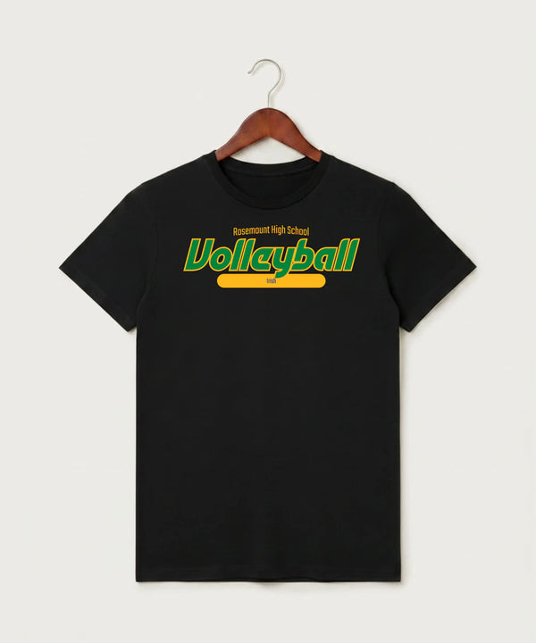 Rosemount High School Volleyball (Girls) - Black T-Shirt - Full Front