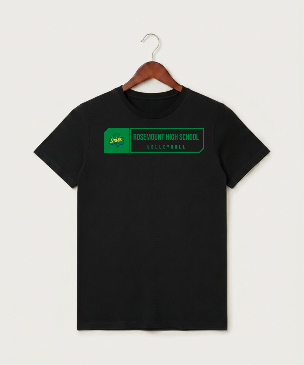 Rosemount High School Volleyball (Girls) - Black T-Shirt - Full Front