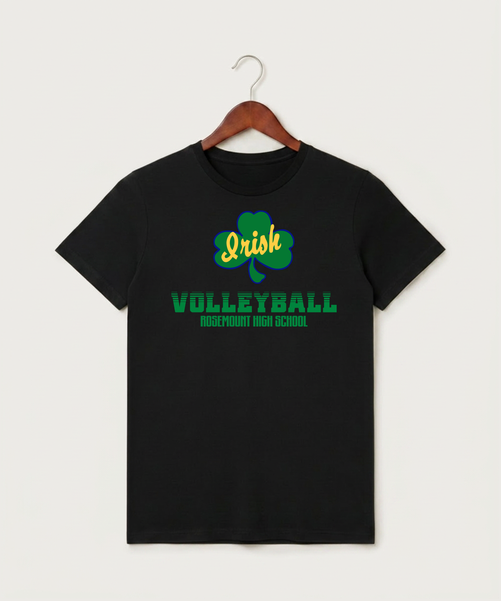 Rosemount High School Volleyball (Girls) - Black T-Shirt - Full Front