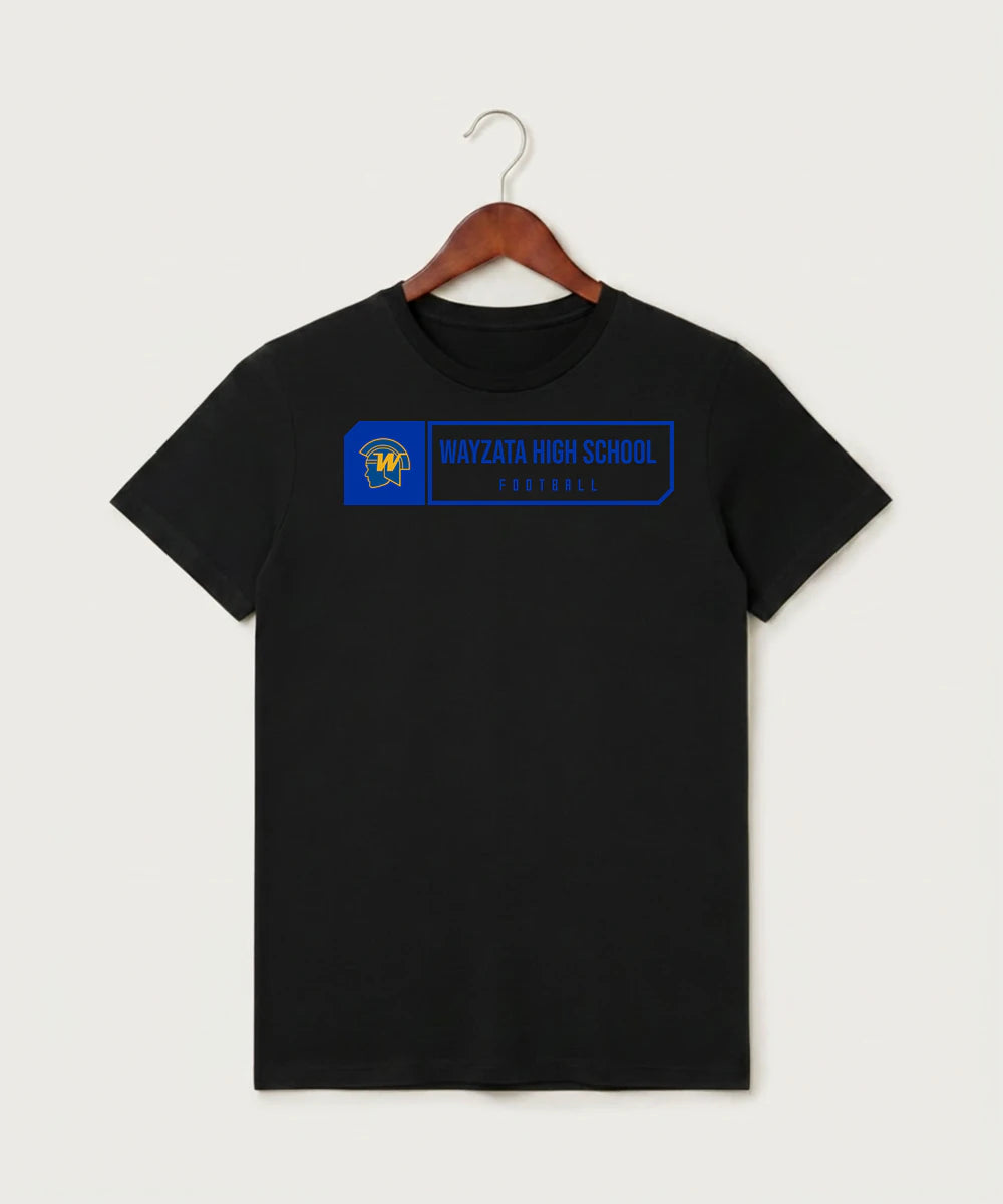 Wayzata High School Football (Boys) - Black T-Shirt - Full Front