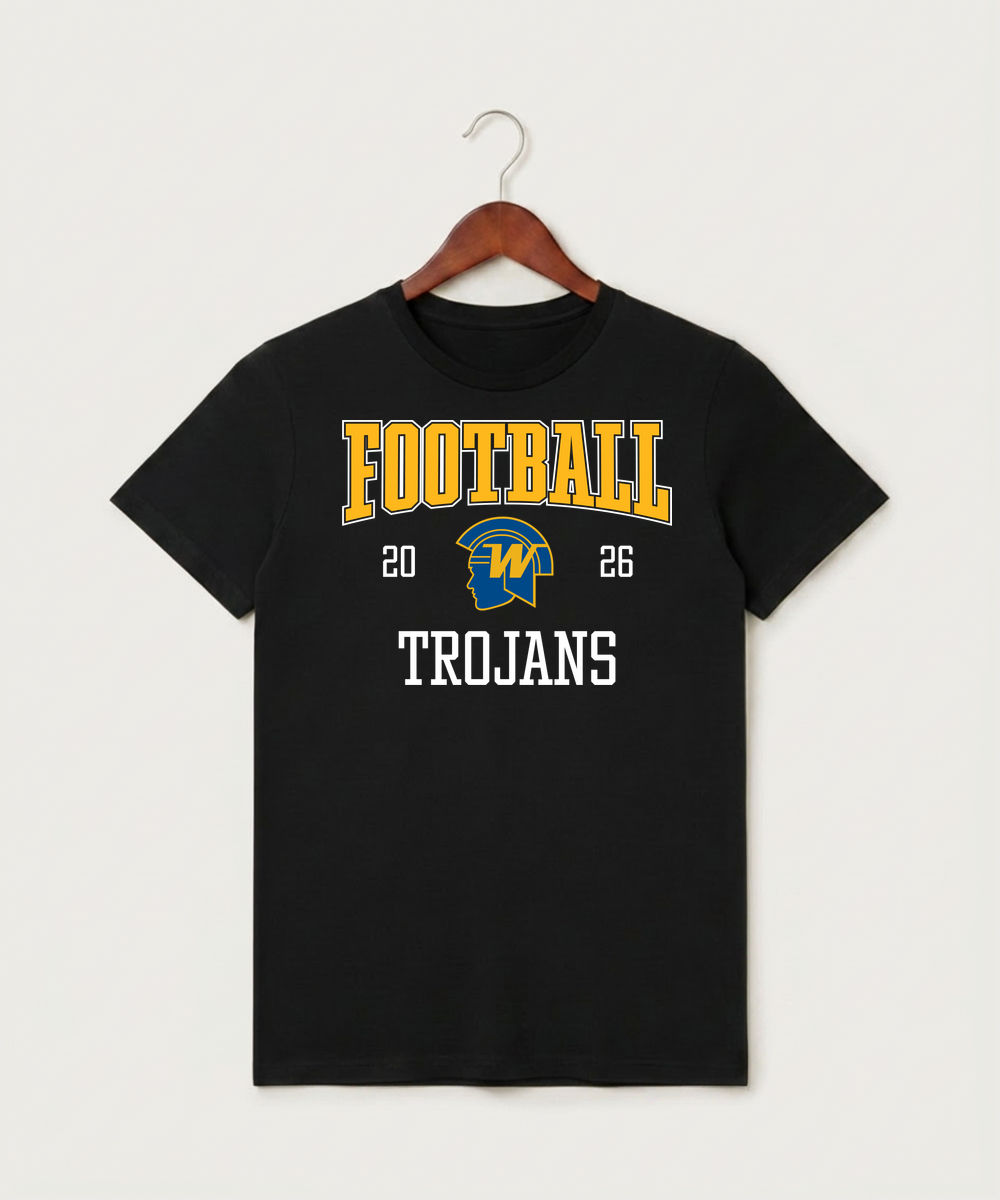Wayzata High School Football (Boys) - Black T-Shirt - Full Front