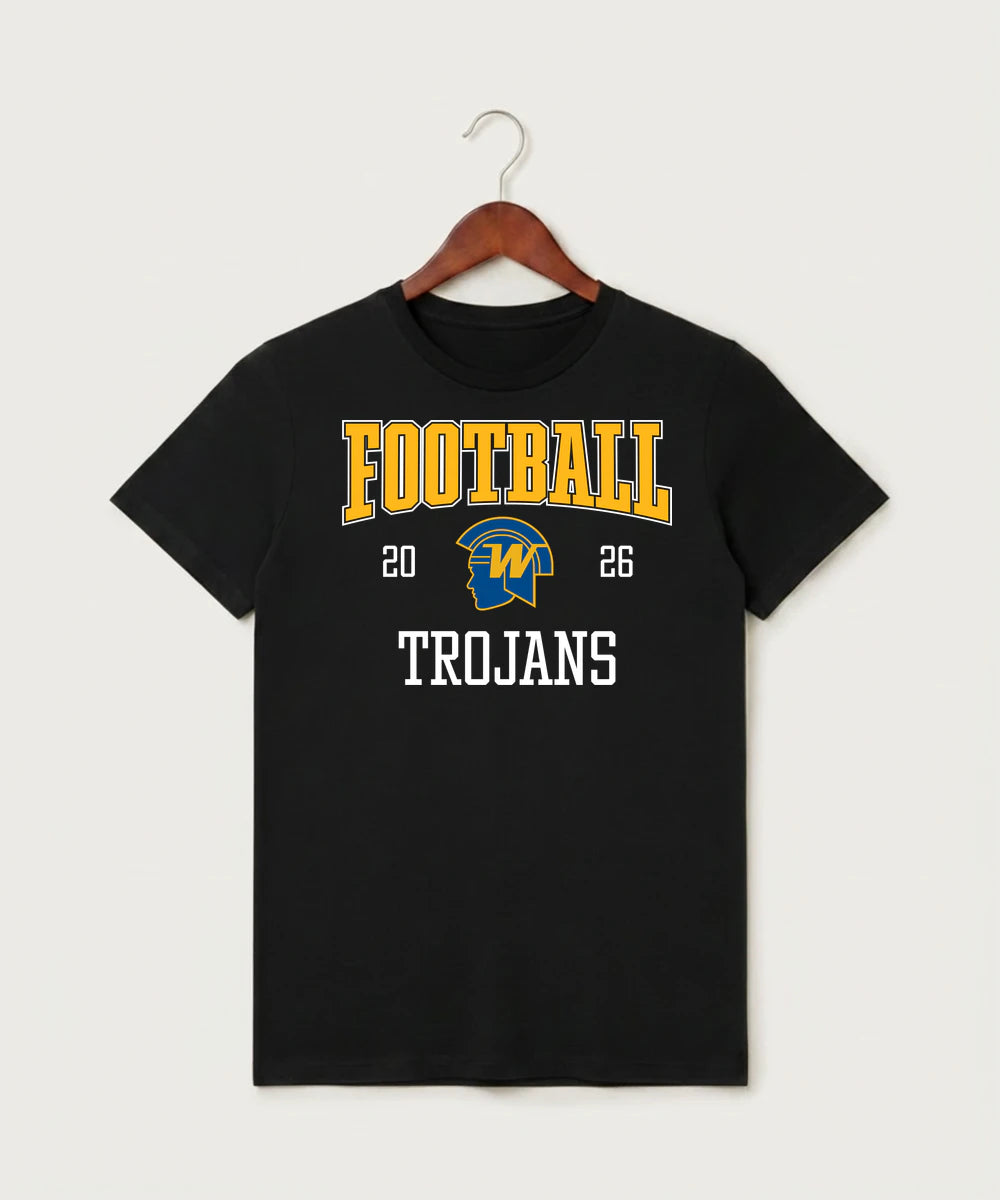 Wayzata High School Football (Boys) - Black T-Shirt - Full Front