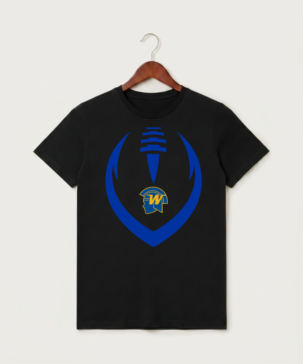 Wayzata High School Football (Boys) - Black T-Shirt - Full Front