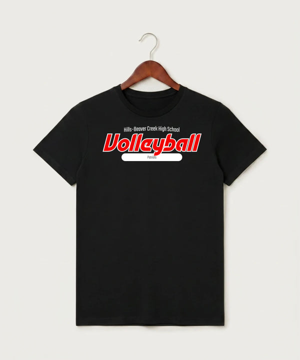 Hills-Beaver Creek High School Volleyball (Girls) - Black T-Shirt - Full Front
