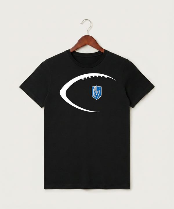 Lake Crystal-Welcome-Memorial High School Football (Boys) - Black T-Shirt - Full Front