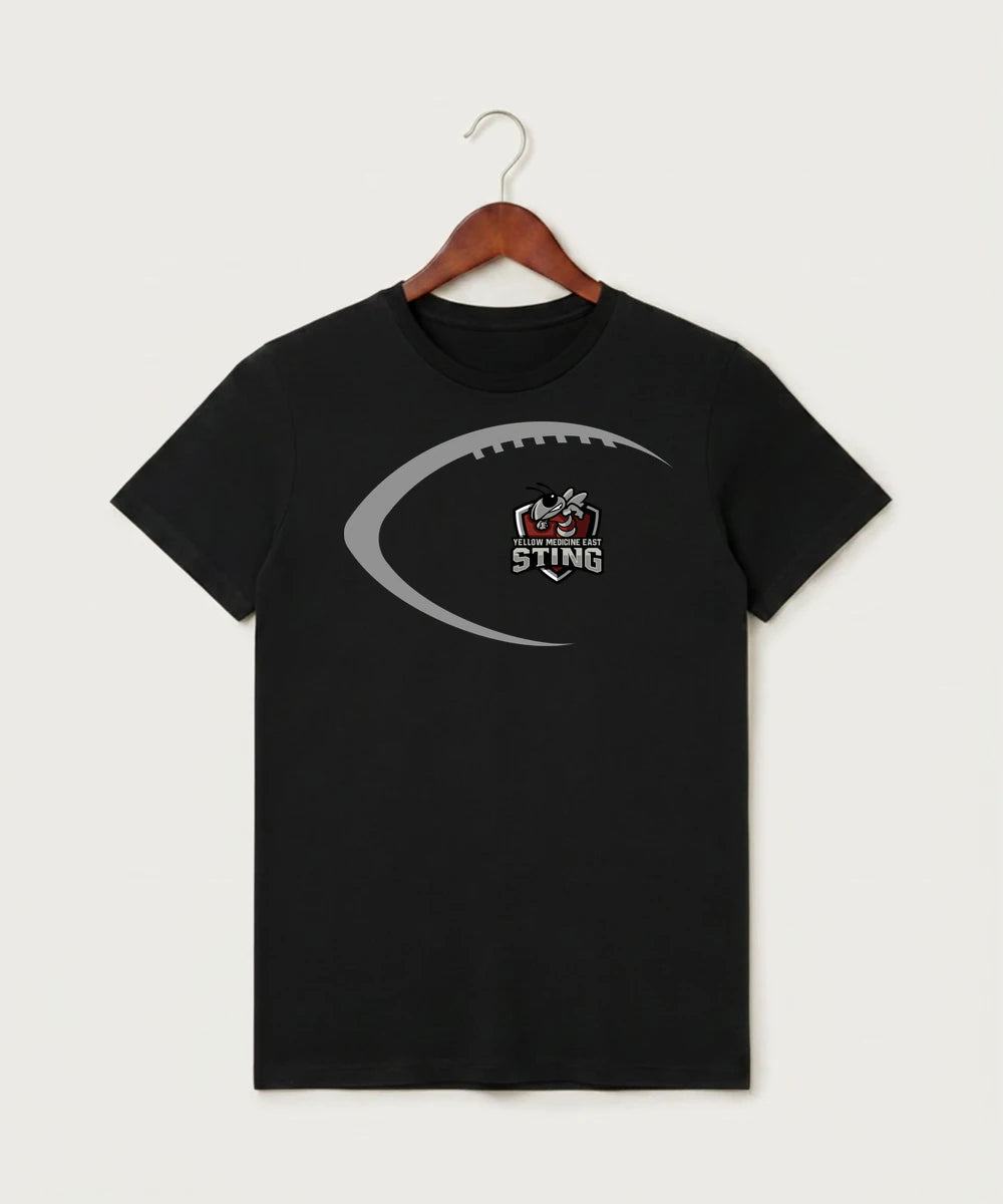 Yellow Medicine East High School Football (Boys) - Black T-Shirt - Full Front