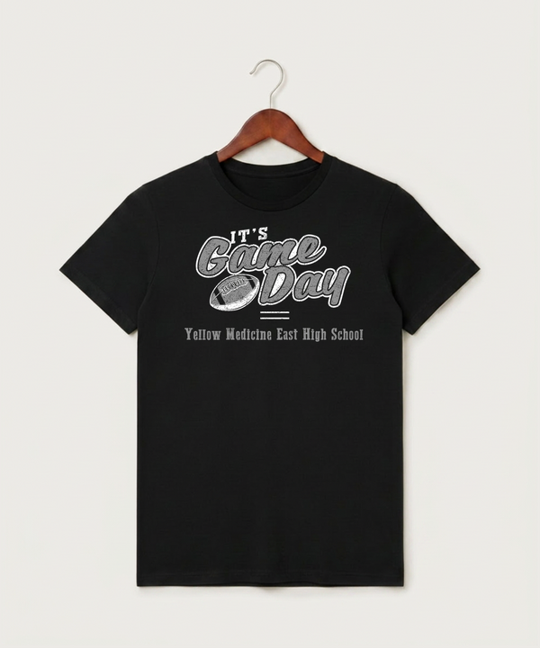 Yellow Medicine East High School Football (Boys) - Black T-Shirt - Full Front