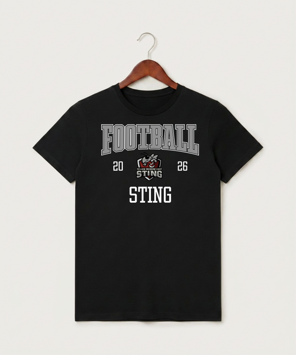 Yellow Medicine East High School Football (Boys) - Black T-Shirt - Full Front