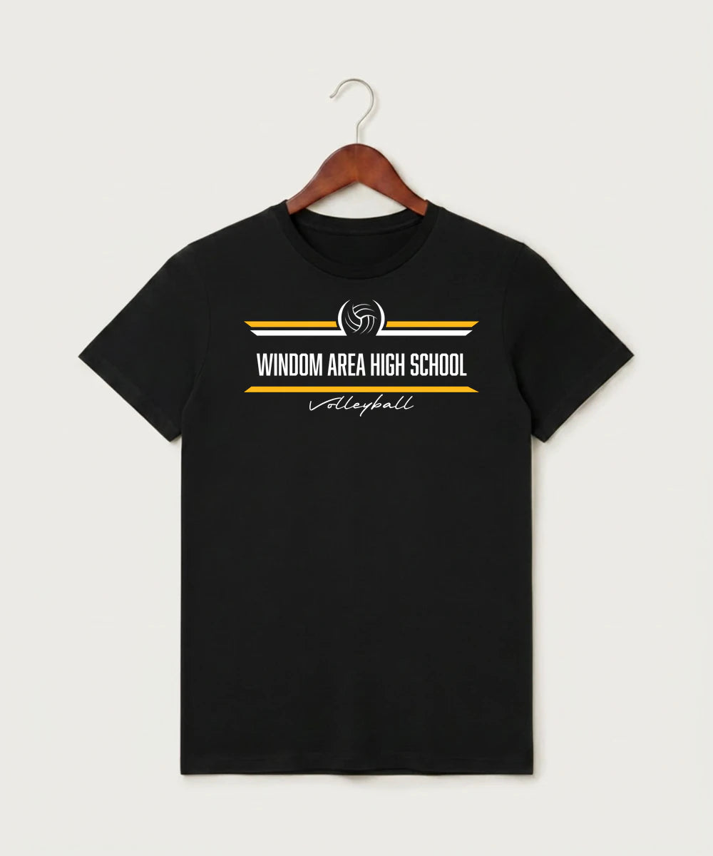 Windom Area High School Volleyball (Girls) - Black T-Shirt - Full Front