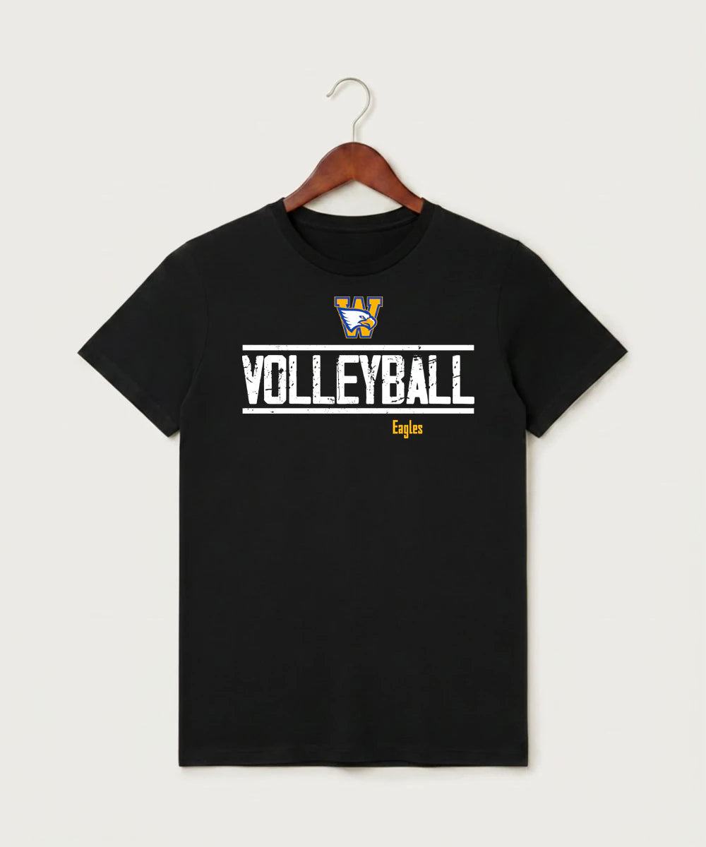 Windom Area High School Volleyball (Girls) - Black T-Shirt - Full Front