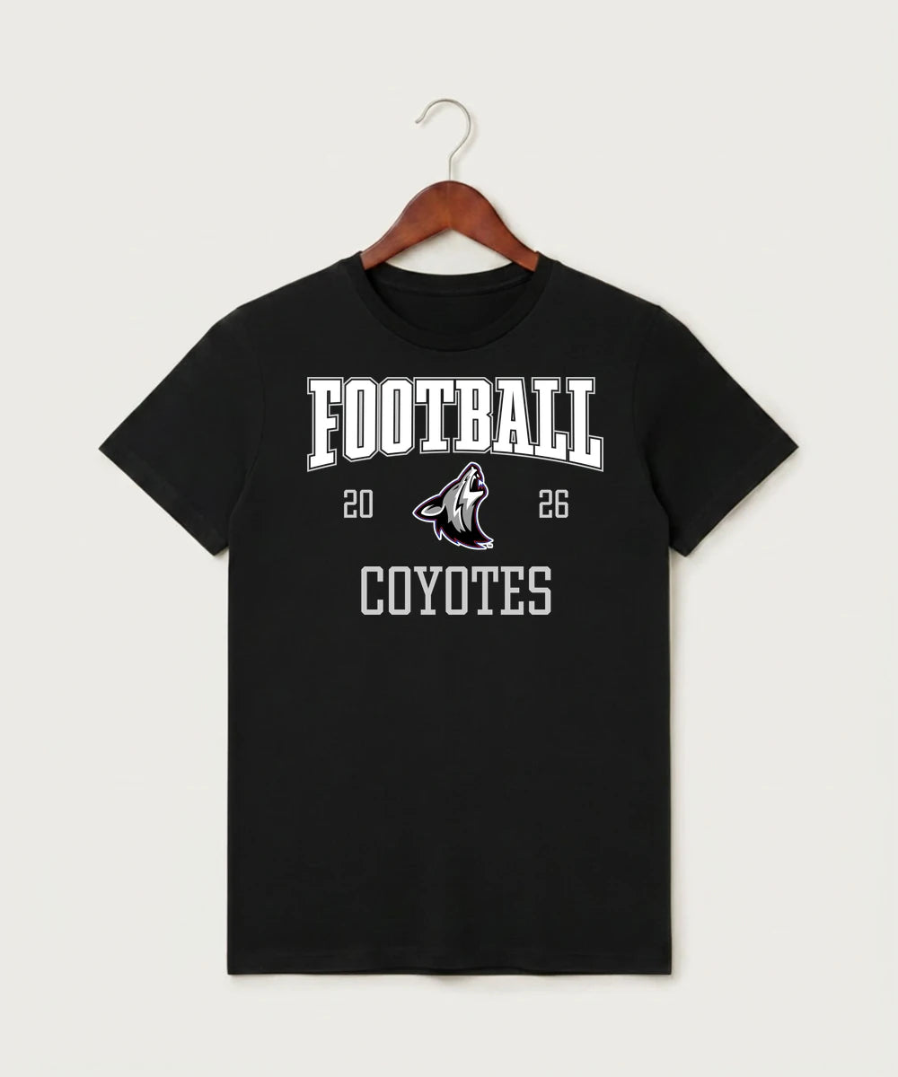 Heron Lake-Okabena High School Football (Boys) - Black T-Shirt - Full Front