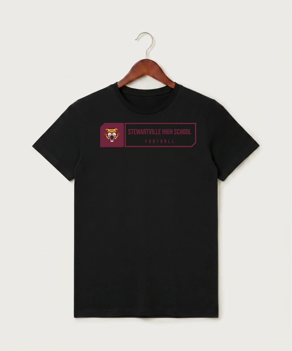 Stewartville High School Football (Boys) - Black T-Shirt - Full Front