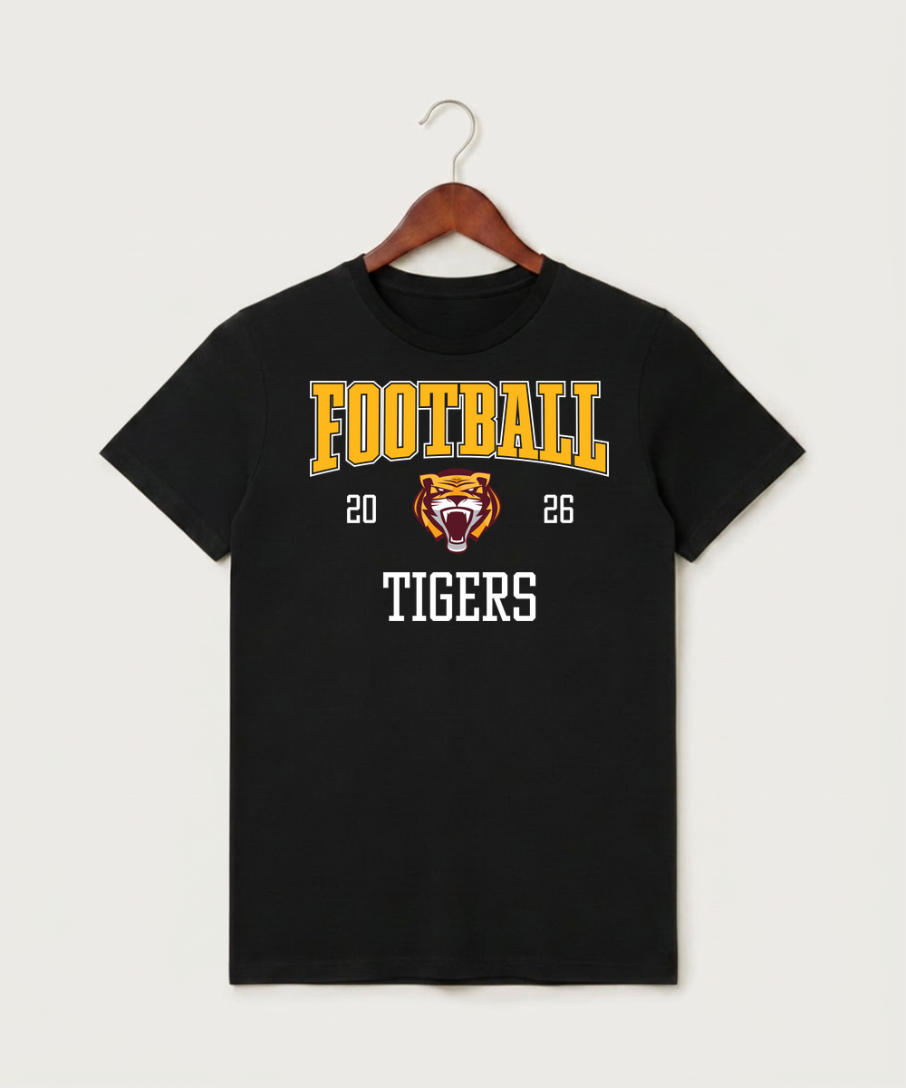 Stewartville High School Football (Boys) - Black T-Shirt - Full Front