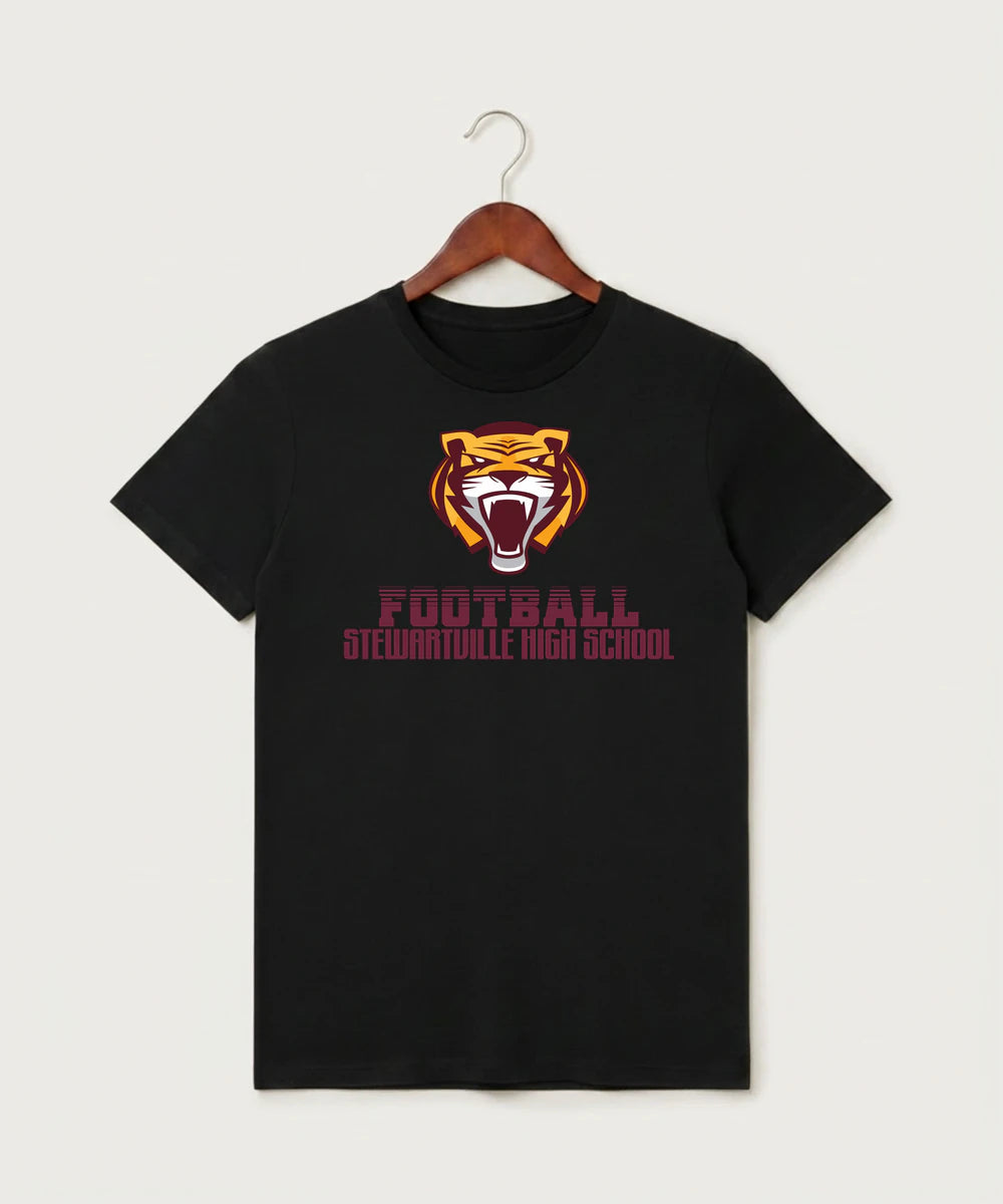 Stewartville High School Football (Boys) - Black T-Shirt - Full Front