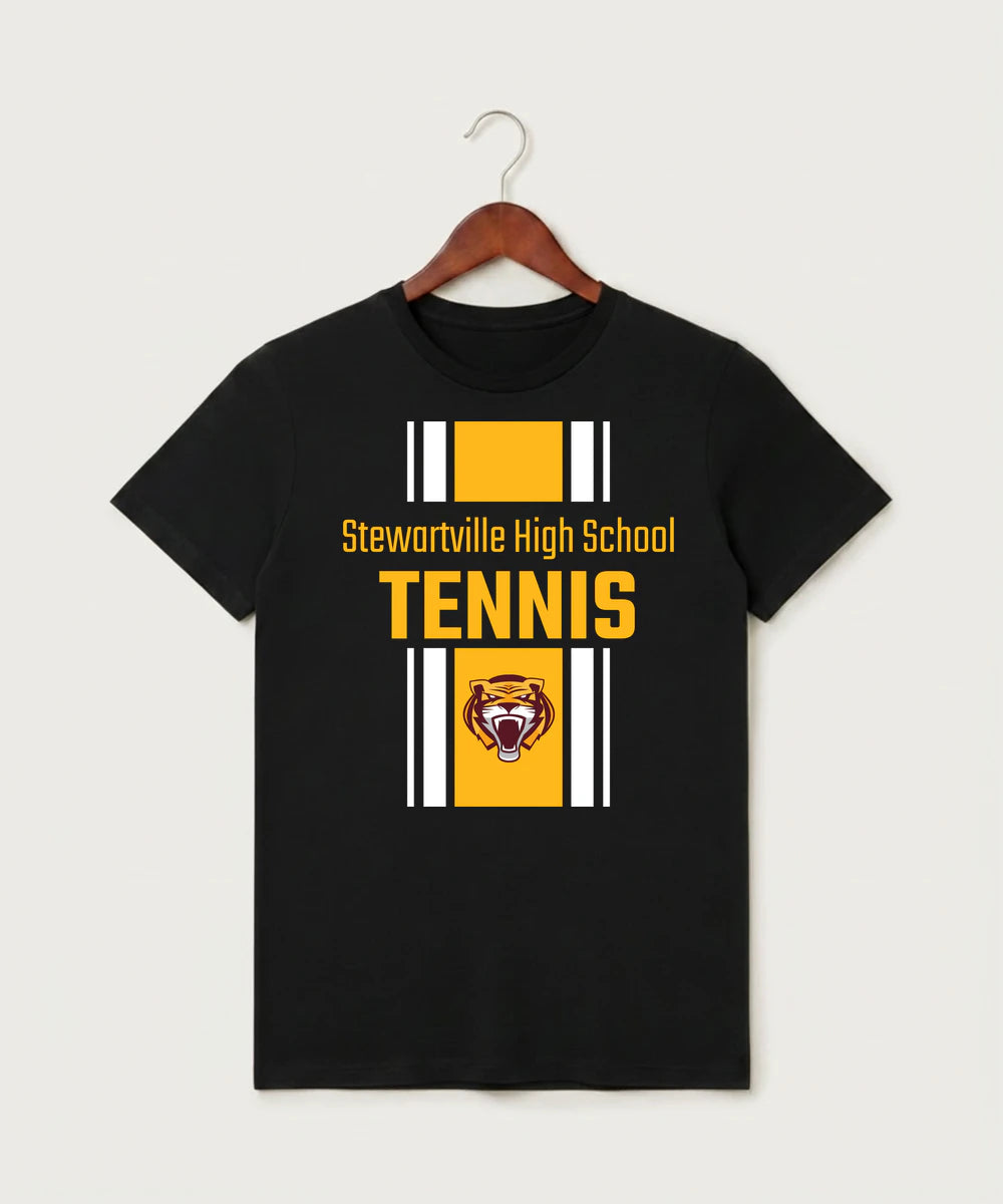 Stewartville High School Tennis (Coed) - Black T-Shirt - Full Front