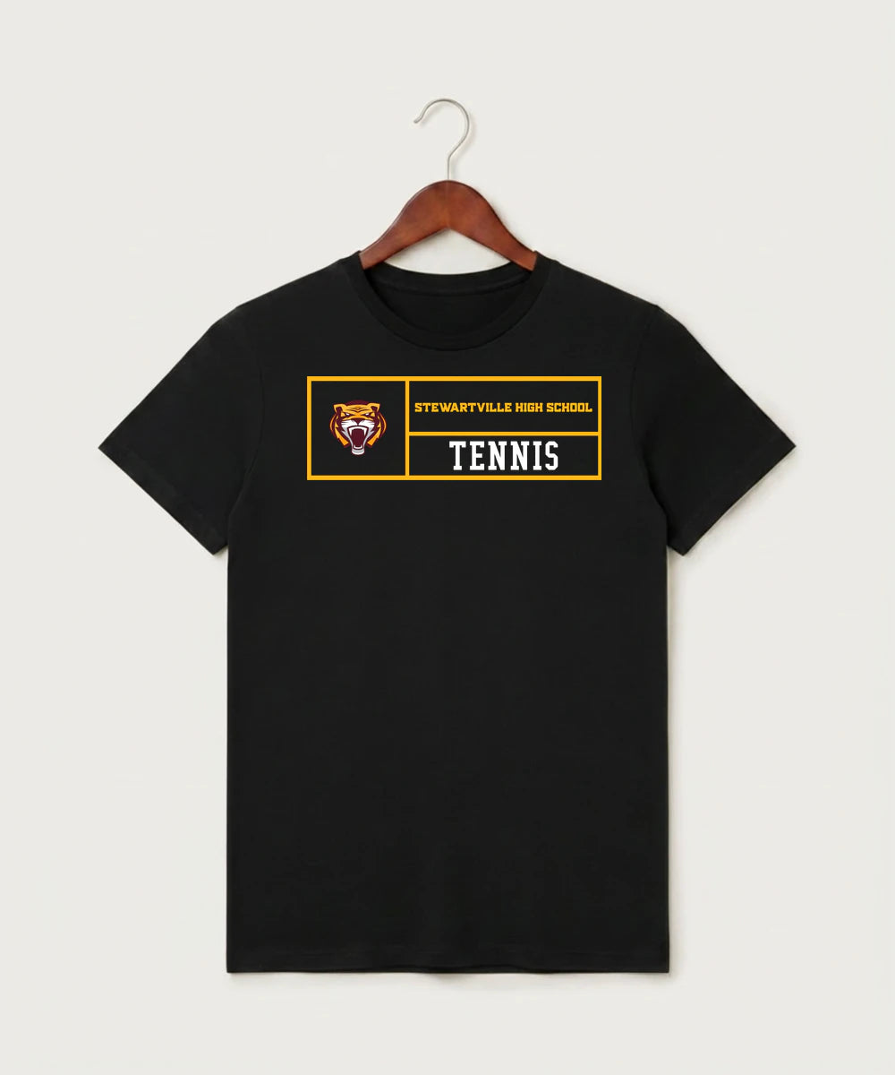 Stewartville High School Tennis (Coed) - Black T-Shirt - Full Front